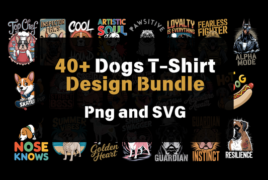 40+ Dog Tshirt Designs Bundle (Png, SVG)