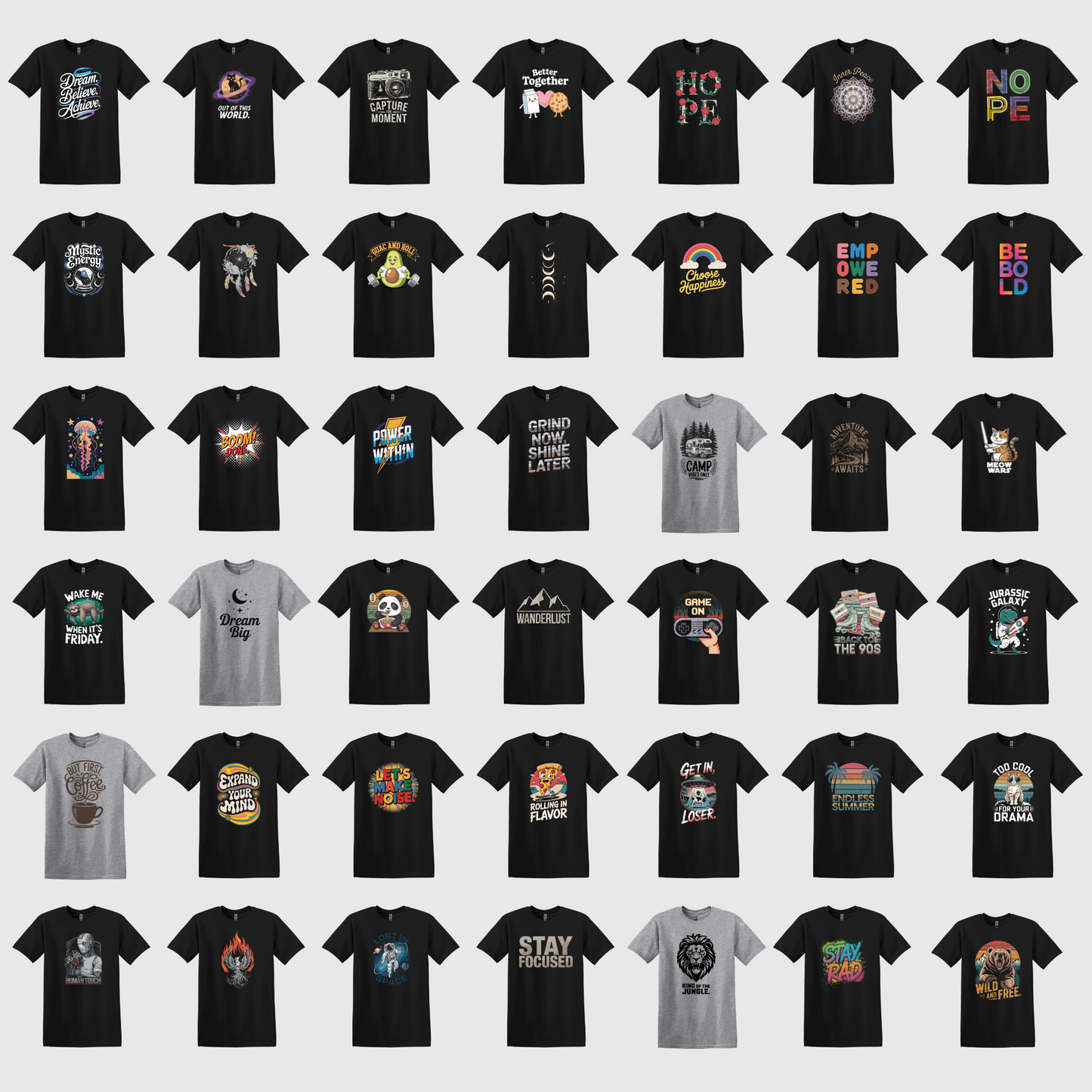 Mega Bundle of 590 Unique T-Shirt Designs (PNG)